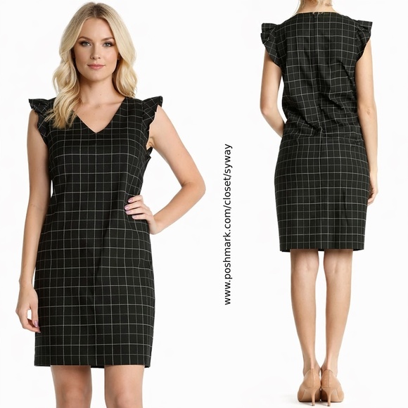 LOFT Dresses & Skirts - NWT LOFT Black Checkered Classic Shift Dress